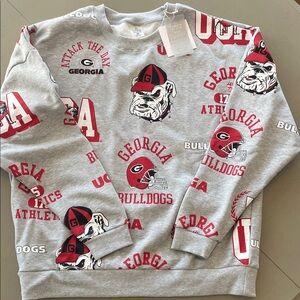 UGA Georgia Bulldogs crewneck pullover sweatshirt NWT women’s medium Oversized.